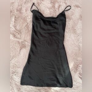 Nasty Gal Black Satin Dress